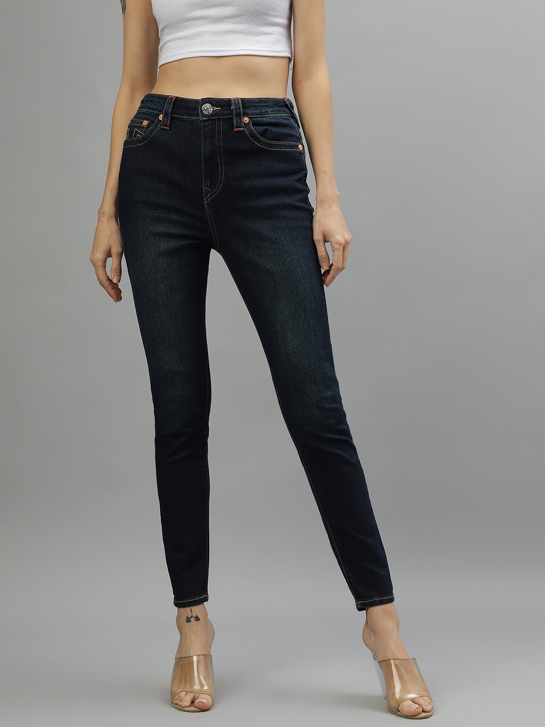True Religion Women Solid Super Skinny Fit Jeans