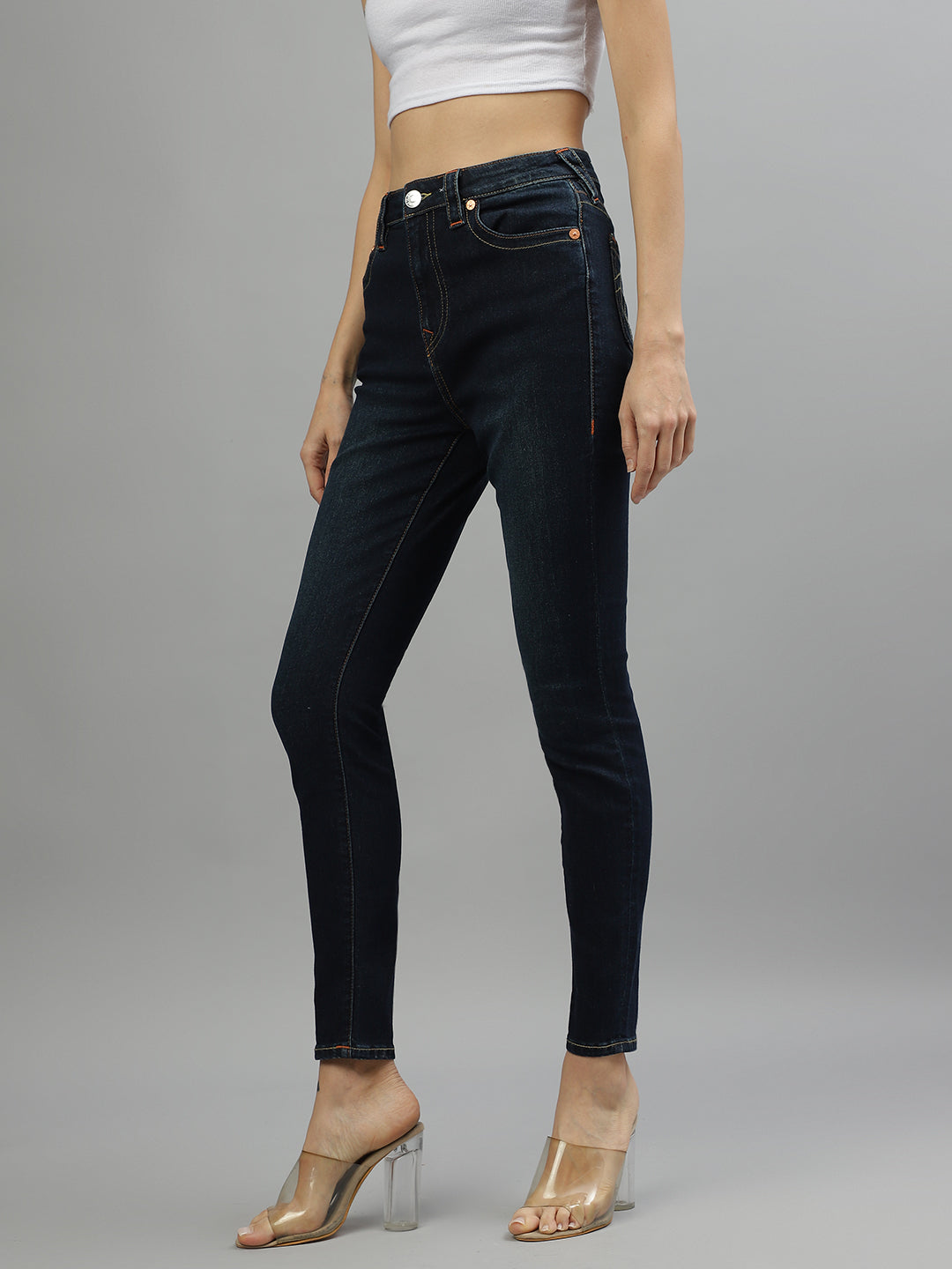 True Religion Women Solid Super Skinny Fit Jeans