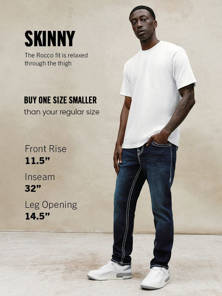 True Religion Men BIG T Rocco Slim Fit Mid Rise Jeans