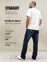 True Religion Men Blue Solid Straight Fit SN Ricky Jeans