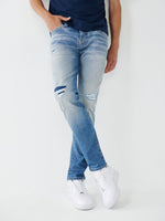 True Religion Skinny Light Blue Mid Rise Distressed Jeans