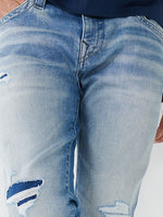 True Religion Skinny Light Blue Mid Rise Distressed Jeans