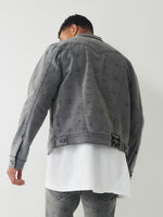 True Religion Grey Classic Needle Jimmy Slim Fit Denim Jacket