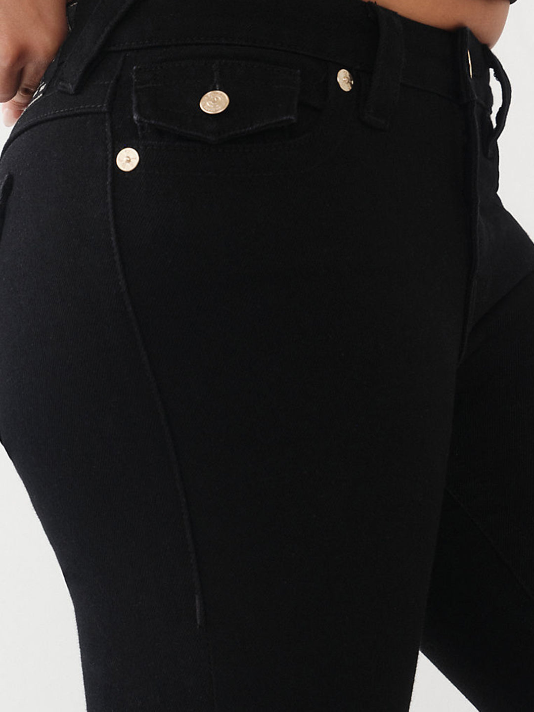 True Religion Classic Needle Stella Skinny Flare Black Mid Rise Jeans