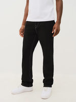 TRUE RELIGION Men Black Ricky Big T Straight Fit Jeans