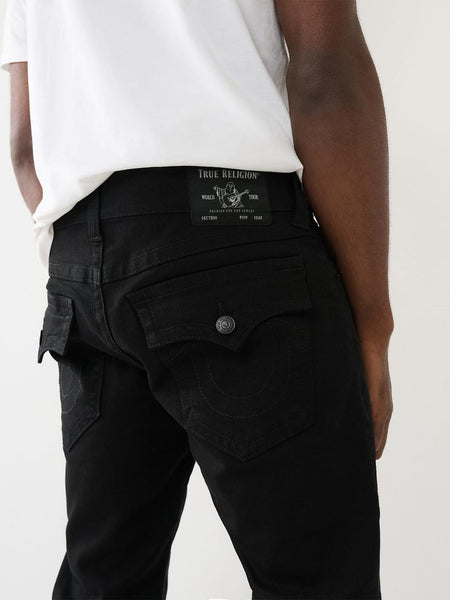 True Religion Black Stretchable Ricky Solid Men Jeans