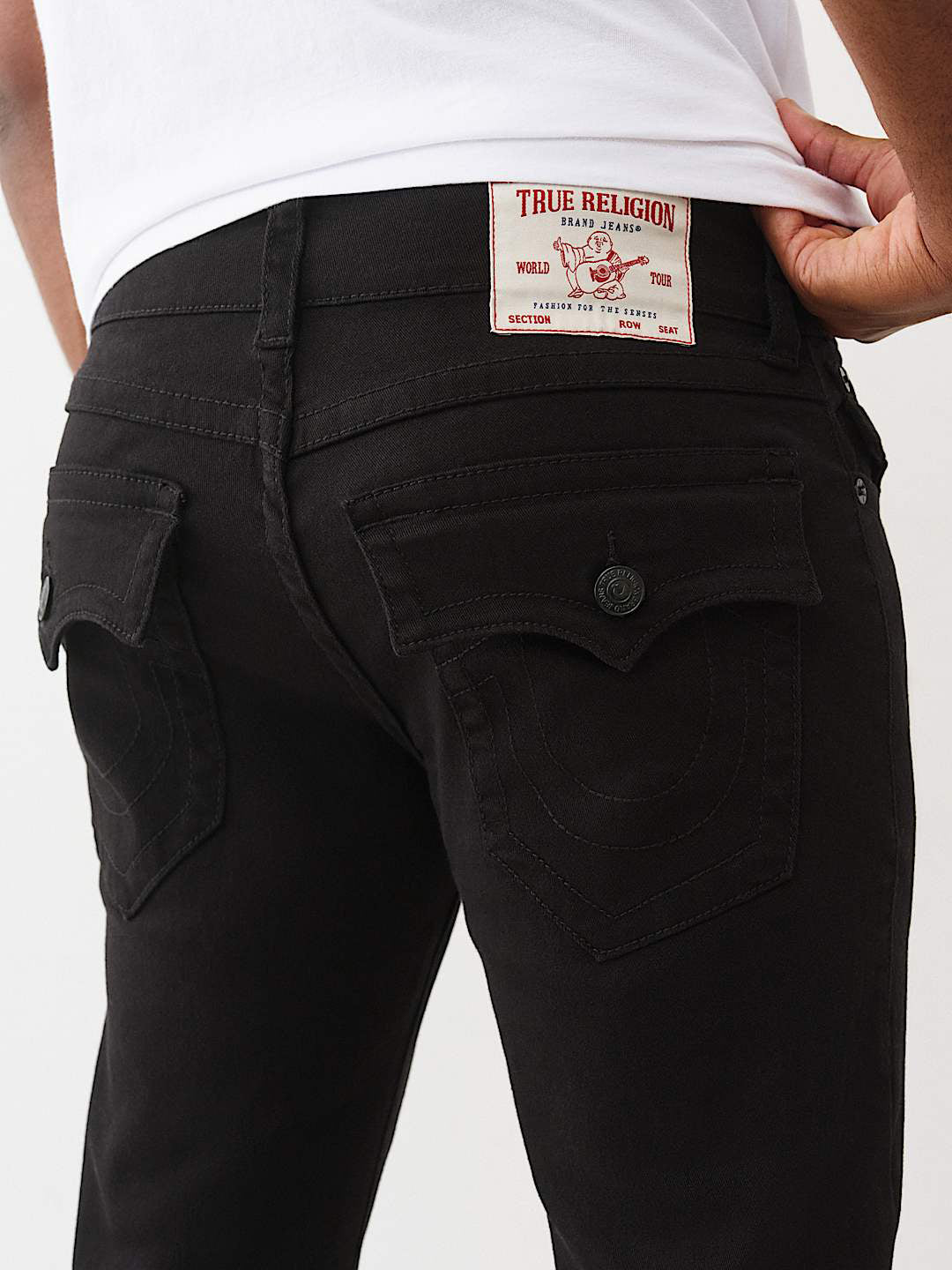 True Religion Black Stretchable Ricky Solid Men Jeans