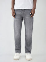 True Religion Men Grey Solid Straight Fit SN Ricky Jeans