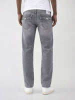 True Religion Men Grey Solid Straight Fit SN Ricky Jeans