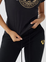 True Religion Black Logo Regular Fit T-Shirt