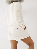 True Religion Women White Regular Fit Shorts