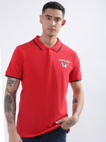 True Religion Red Fashion Logo Regular Fit Polo Tshirt