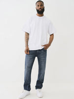 True Religion Men CROSS STITCH Ricky Straight Fit Dark Wash Jeans