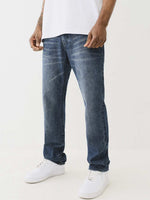 True Religion Men CROSS STITCH Ricky Straight Fit Dark Wash Jeans