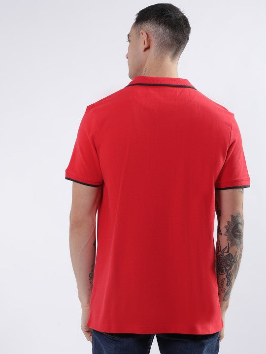 True Religion Red Fashion Logo Regular Fit Polo Tshirt