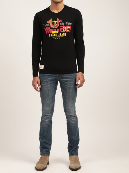 True Religion Black Logo Regular Fit Tshirt