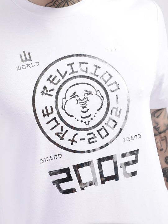True Religion White Graphic Logo Regular Fit Tshirt