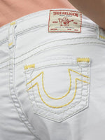 True Religion Womens Super T Billie Straight Fit White Mid Rise Jeans