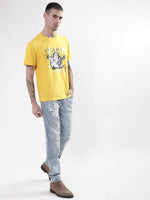 True Religion Men Yellow Round Neck Tshirt