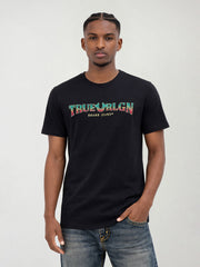 True Religion Men Black Solid Regular Fit T-Shirt