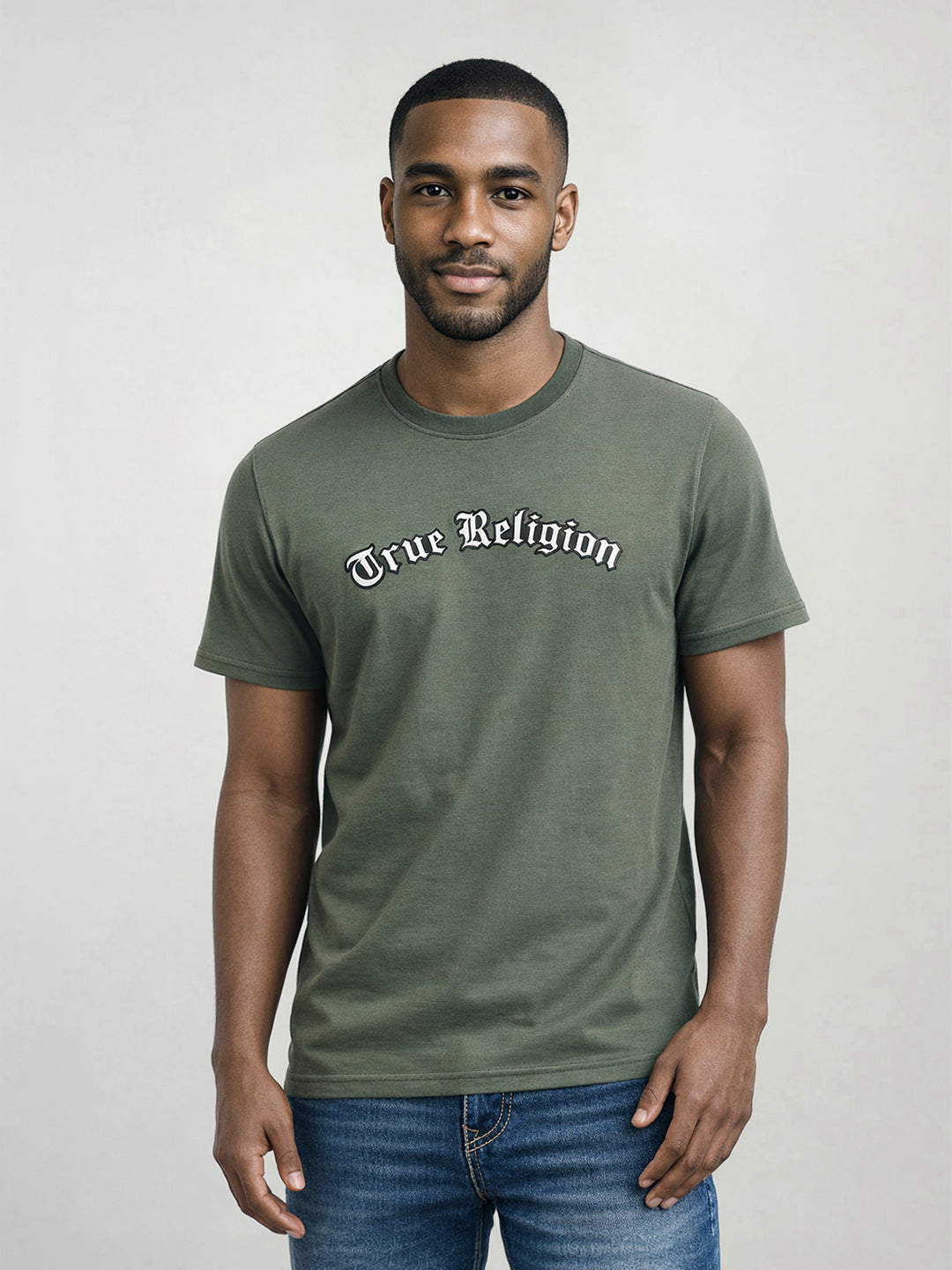 Men green solid regular fit t-shirt