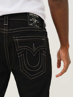 True Religion Men Black Straight Fit Solid Jeans