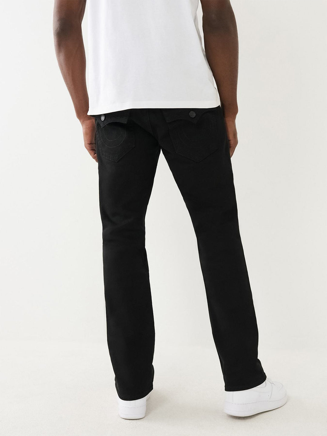 True Religion Men Black Straight Fit Solid Sn Ricky Jeans