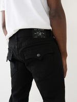 True Religion Men Black Straight Fit Solid Sn Ricky Jeans
