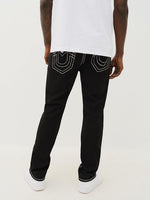 True Religion Men Black Straight Fit Solid Jeans