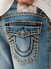 True Religion Men Super T Ricky Straight Fit Medium Wash Jeans