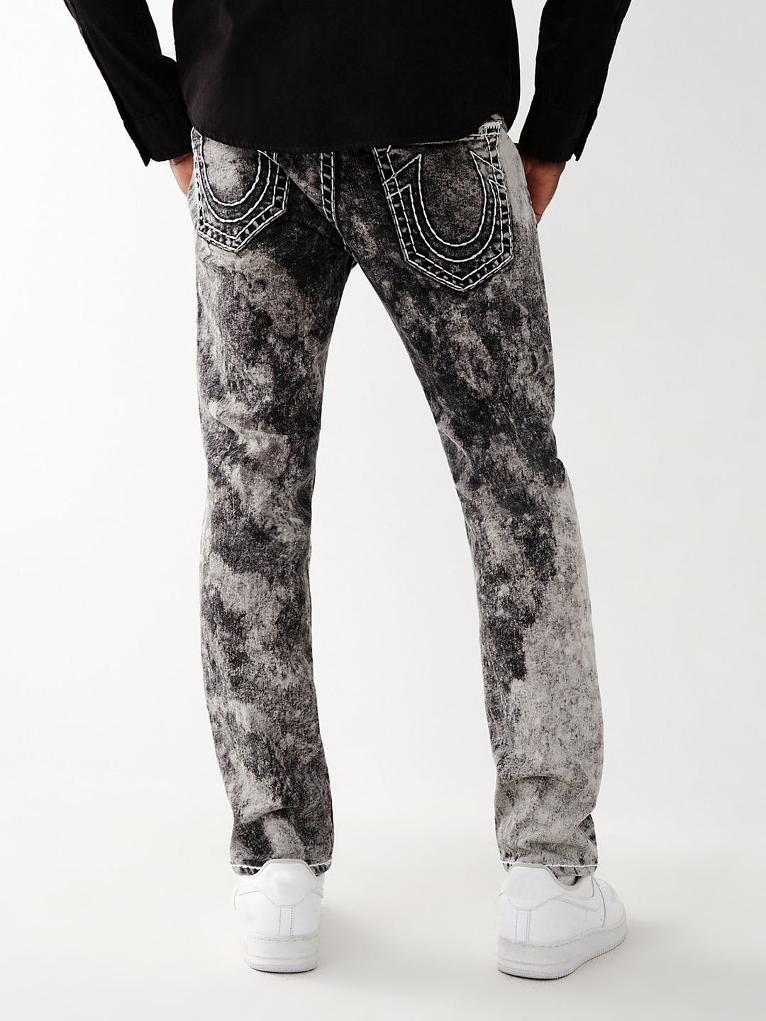 Mens super t rocco slim fit black mid rise jeans
