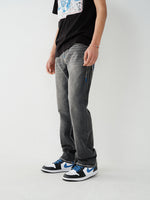 True Religion Super T Straight Grey Mid Rise Jeans