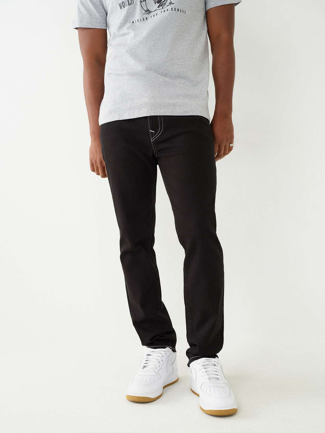 True Religion Men Black Slim Fit Solid Jeans