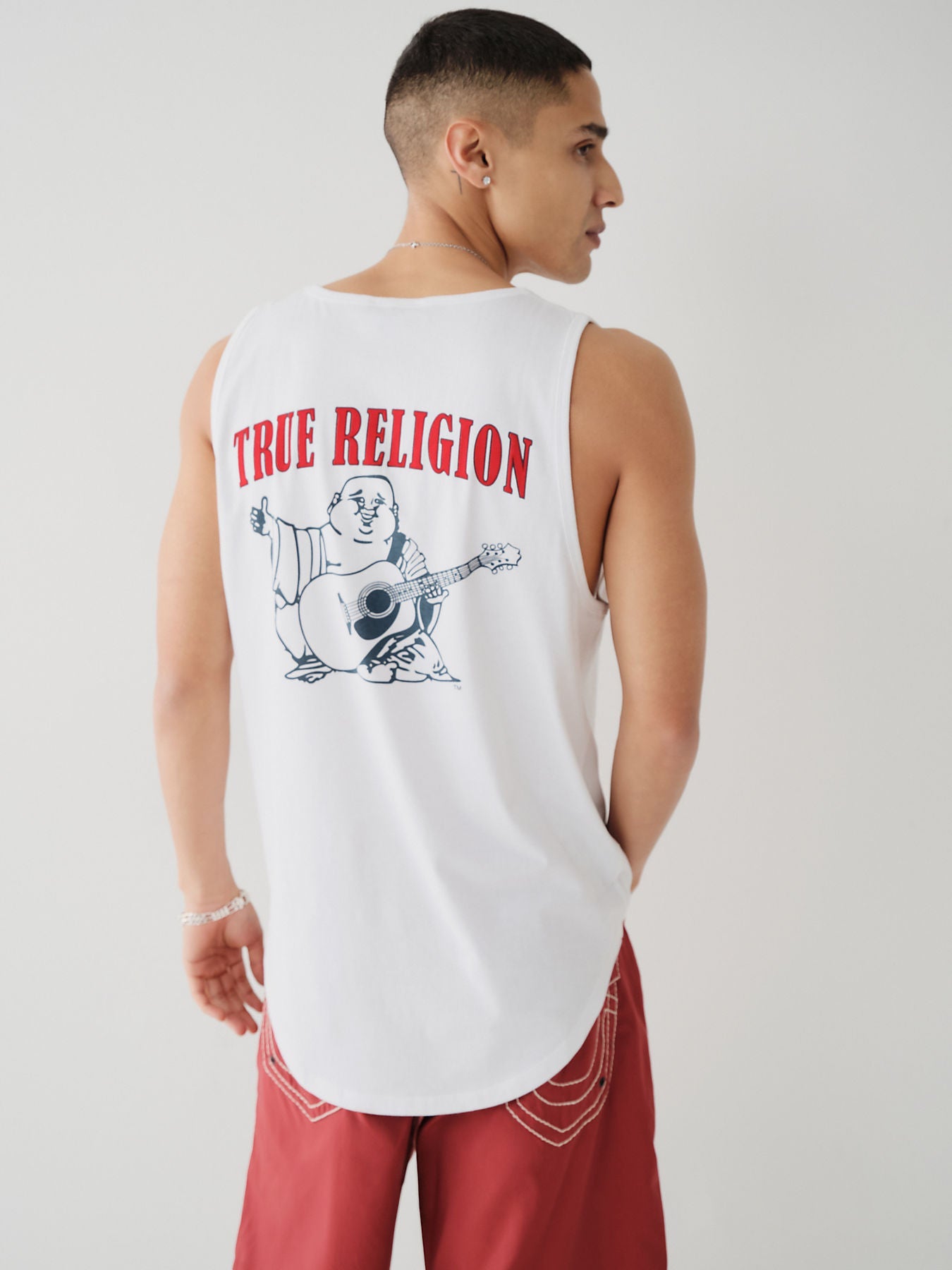 White logo relaxed fit tank tshirt