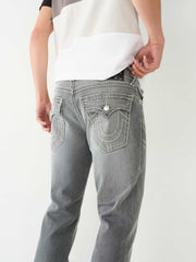 True Religion Men Grey Straight Fit Washed Jeans