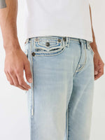 True Religion Men Blue Solid Straight Fit Mid-Rise Jeans