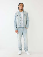 True Religion Men Blue Solid Straight Fit Mid-Rise Jeans
