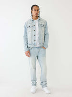 True Religion Men Blue Solid Straight Fit Mid-Rise Jeans