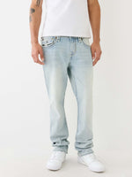 True Religion Men Blue Solid Straight Fit Mid-Rise Jeans