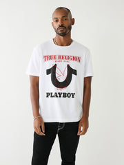 True Religion White Logo Relaxed Fit Tshirt