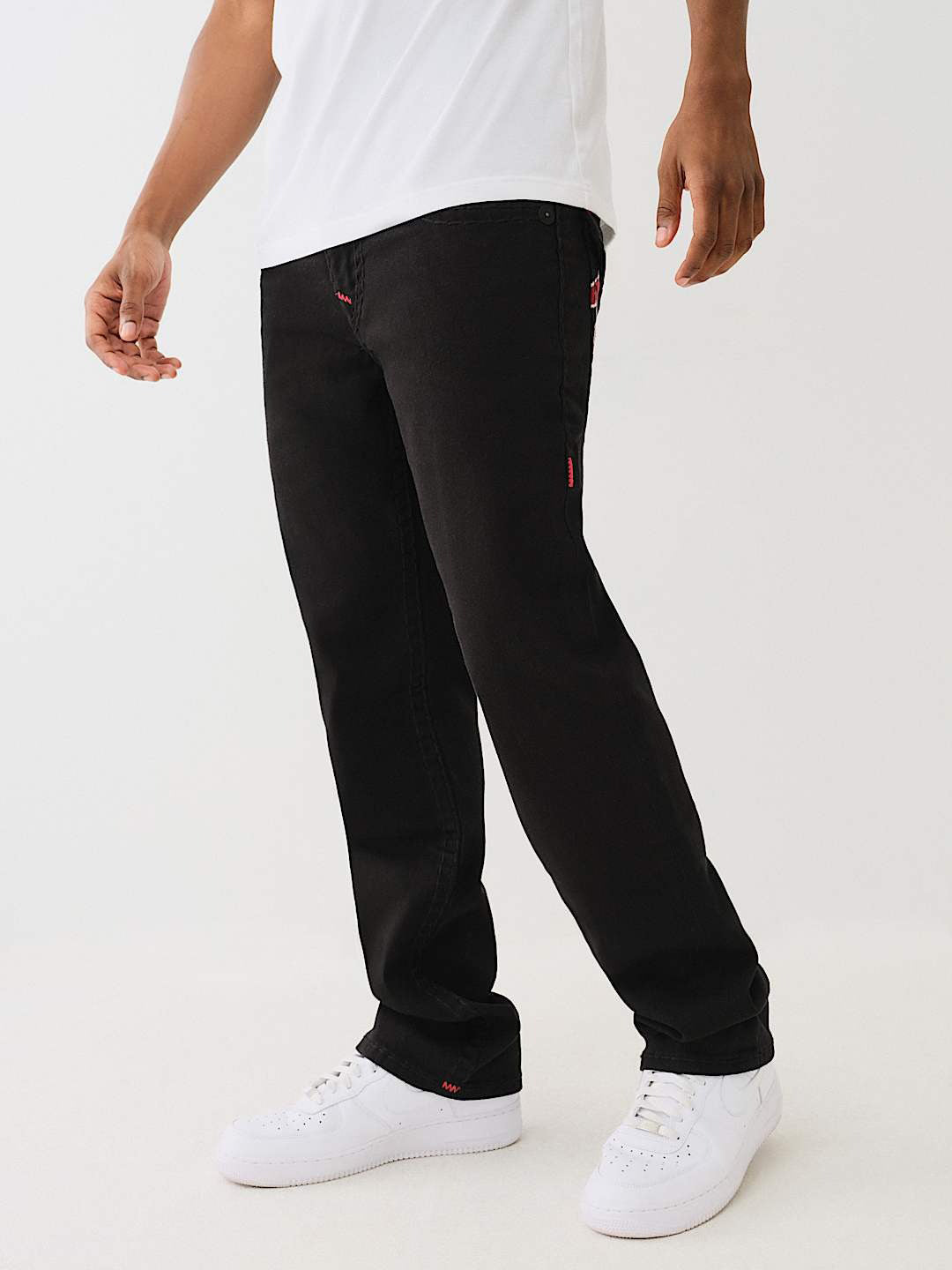 True Religion Men Black Super T Ricky Jeans