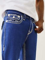 True Religion Men Blue Straight Fit Washed Jeans