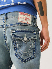 True Religion Men SUPER T Ricky Straight Fit Medium Wash Jeans