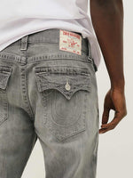 True Religion Men Grey Straight Fit Washed Jeans