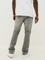 True Religion Men Grey Straight Fit Washed Jeans