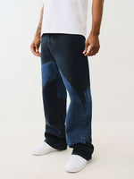 True Religion Men Blue Flare Fit Washed Jeans