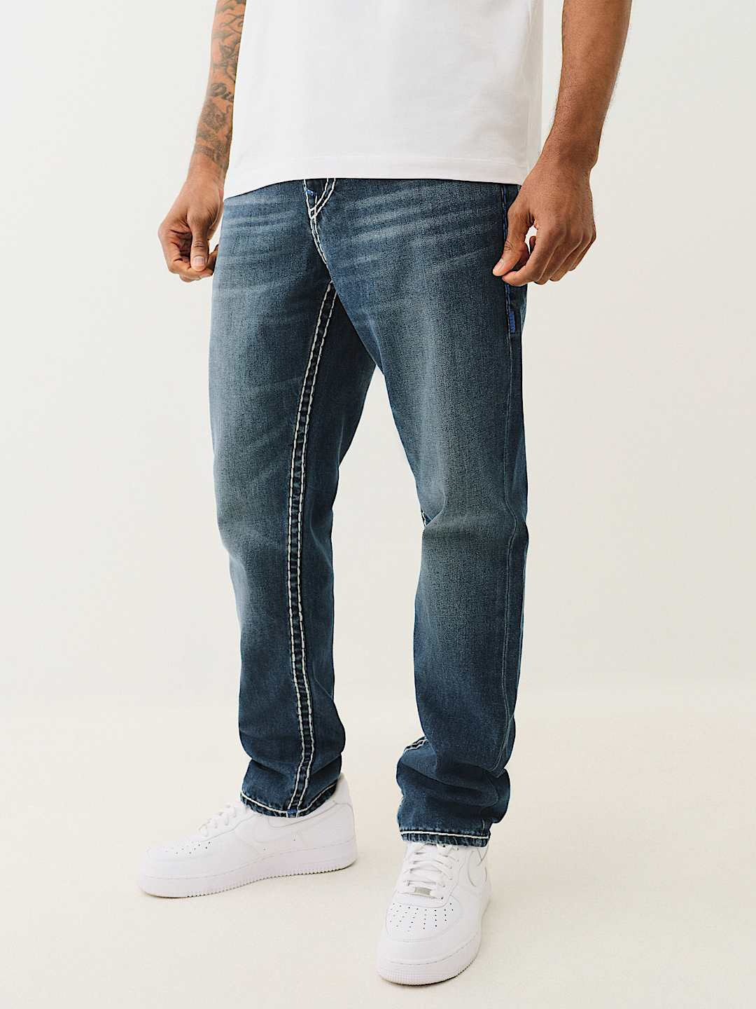 True Religion Men SUPER T Rocco Slim Fit Dark Wash Jeans