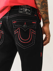 True Religion Men Black Straight Fit Solid Jeans