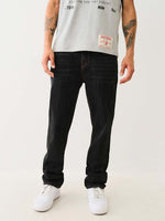True Religion Men Black Straight Fit Washed Jeans