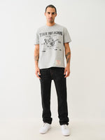 True Religion Men Black Straight Fit Washed Jeans